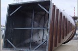 Segment of large industrial duct built in Schebler factory and installed at the customers plant