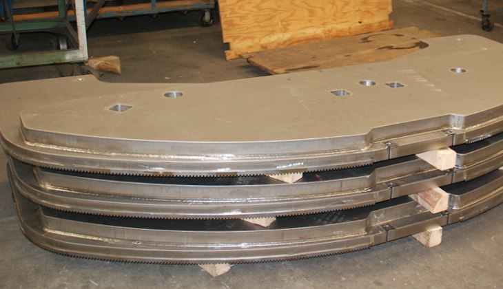 Heavy counterweight fabrication for construction equipment