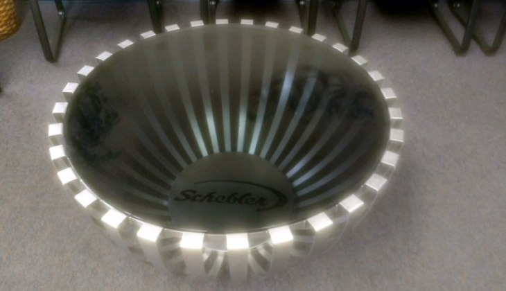 Custom stainless steel table at Schebler Specialty Fabrications